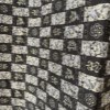 نخی باتیک هندی اورجینال طرح چهارخونه و گل طوسی مشکی