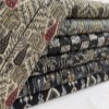 نخی باتیک هندی اورجینال طرح چهارخونه و گل طوسی مشکی